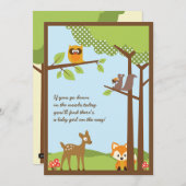 Woodland Animals Kinderdusche Einladung (Vorne/Hinten)