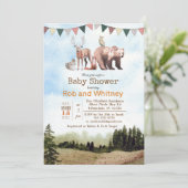 Woodland Animals Kinderdusche Einladung (Stehend Vorderseite)