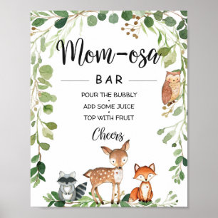 Woodland Animals Kinderdusche Mama-osa-Bar Zeichen Poster