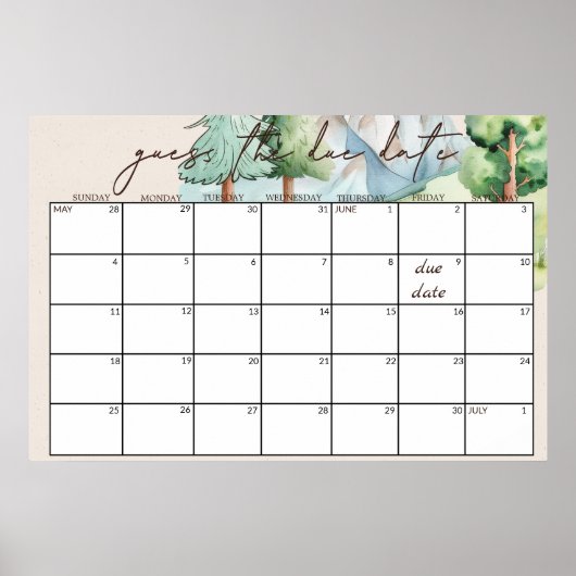 Woodland Animals Kinderdusche Ratschlag Fälligkeit Poster (Vorne)