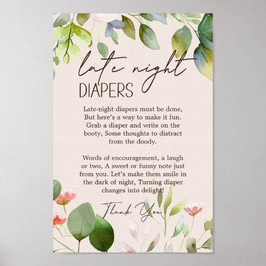 Woodland Animals Kinderdusche Spätnachtskalender Poster (Vorne)