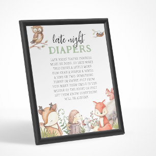 Woodland Animals Kinderdusche Spätnachtskalender Poster