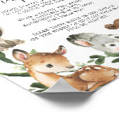 Woodland Animals Kinderdusche Spätnachtsspalter Poster (Ecke)