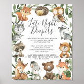 Woodland Animals Kinderdusche Spätnachtsspalter Poster (Vorne)