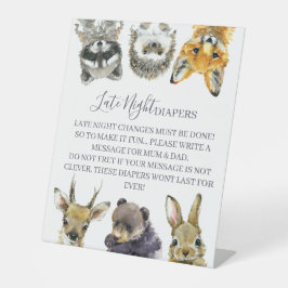 Woodland Animals Kinderdusche Spätnachtsspalter Sockelschild