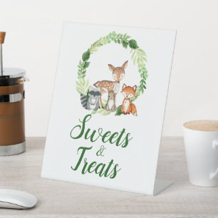 Woodland Animals Kinderdusche Süßigkeiten & Lecker Sockelschild