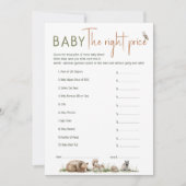 Woodland Animals Kinderdusche zum richtigen Preis Einladung (Vorderseite)