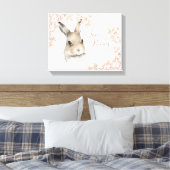 Woodland Animals Liebe Bunny Floral Script Kinderz Leinwanddruck (Insitu (Schlafzimmer))