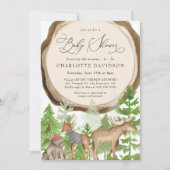 Woodland Animals Lumberjack Rustic Boy Baby Dusche Einladung (Vorderseite)