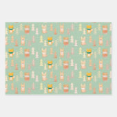 Woodland Animals Maske Baumstruktur Muster Urlaub Geschenkpapier Set (Vorderseite 3)