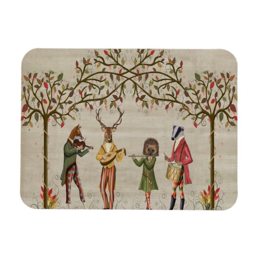 Woodland Animals Minstrel Group Magnet (Horizontal)