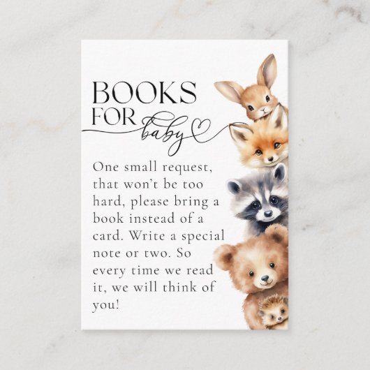 Woodland Animals Moderne Babyduschbücher Begleitkarte (Vorderseite)