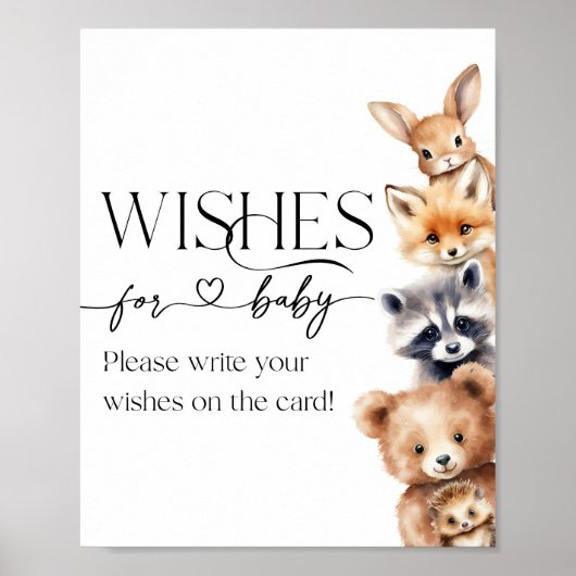 Woodland Animals Moderne Babydusche wünscht Poster (Vorne)
