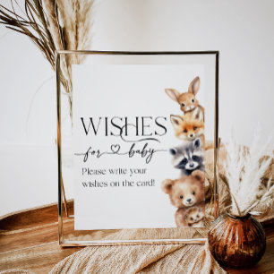 Woodland Animals Moderne Babydusche wünscht Poster