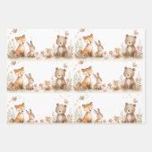 Woodland animals Neutral Baby Shower Geschenkpapier Set (Vorderseite)