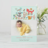 Woodland Animals New Baby Birth Ankündigung (Stehend Vorderseite)