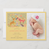 Woodland Animals New Baby Birth Ankündigung (Vorderseite)