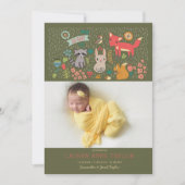 Woodland Animals New Baby Birth Ankündigung (Vorderseite)