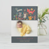 Woodland Animals New Baby Birth Ankündigung (Stehend Vorderseite)