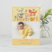 Woodland Animals New Baby Birth Ankündigung (Stehend Vorderseite)