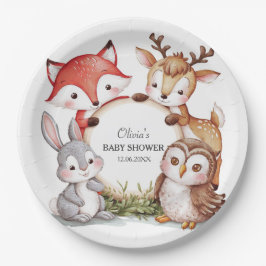 Woodland Animals Niedlich Baby Dusche Pappteller