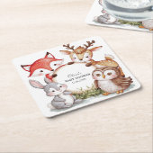 Woodland Animals Niedlich Baby Dusche Rechteckiger Pappuntersetzer (angewinkelt)