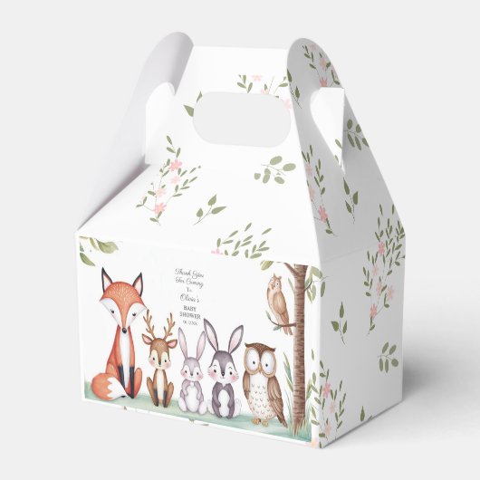 Woodland Animals Niedlich Baby Dusche Vielen Dank Geschenkschachtel (Vorderseite)