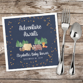 Woodland Animals Night Camping Babydusche Serviette