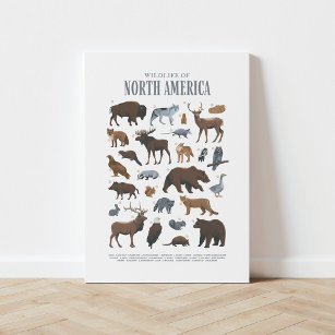 Woodland Animals Nursery Canvas Print Künstlicher Leinwanddruck