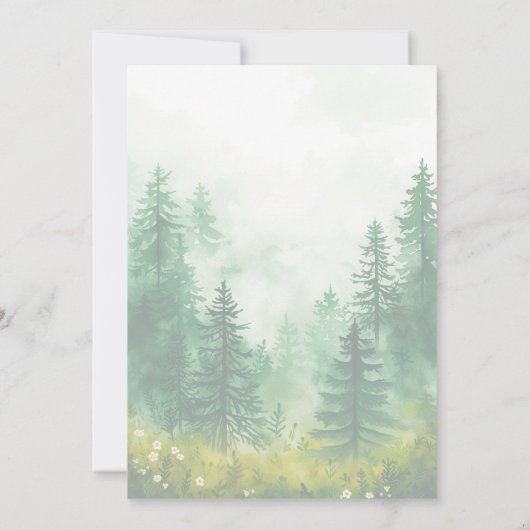 Woodland Animals Oh Boy Boho Babydusche Einladung (Rückseite)