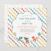 Woodland Animals Paare Baby Sprinkle Einladung (Vorne/Hinten)