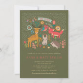 Woodland Animals Paare Dusche Einladung (Vorderseite)