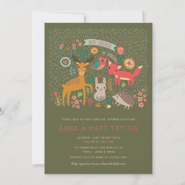 Woodland Animals Paare Dusche Einladung