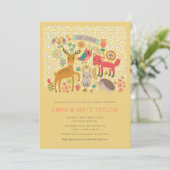 Woodland Animals Paare Dusche Einladung (Stehend Vorderseite)