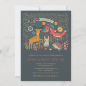 Woodland Animals Paare Dusche Einladung (Vorderseite)