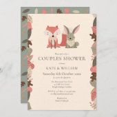 Woodland Animals Paare Kinderdusche / Sprinkle Einladung (Vorne/Hinten)