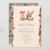 Woodland Animals Paare Kinderdusche Sprinkle Einladung (Vorne/Hinten)