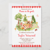 Woodland Animals Picnic Baby Dusche Einladung (Vorderseite)