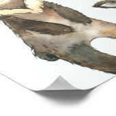 Woodland Animals Pink Baby Dusche Begrüßungszeiche Poster (Ecke)