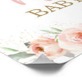 Woodland Animals Pink Floral Baby Dusche Willkomme Poster (Ecke)