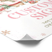 Woodland Animals Pink Winter Birthday Custom Sign Poster (Ecke)