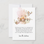Woodland Animals Pumpkin Fall Floral Baby Dusche Dankeskarte (Vorderseite)