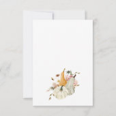 Woodland Animals Pumpkin Fall Floral Baby Dusche Dankeskarte (Rückseite)