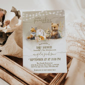 Woodland Animals Pumpkin Fall Floral Baby Dusche Einladung