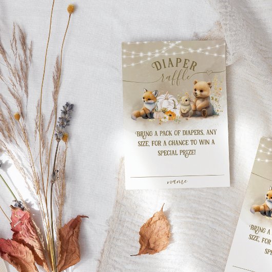 Woodland Animals Pumpkin Fall Kinderdusche Windeln Begleitkarte