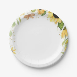 Woodland Animals Rubor Floral primer cumpleaños Pappteller