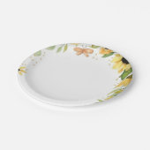 Woodland Animals Rubor Floral primer cumpleaños Pappteller (Schrägansicht)