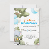 Woodland Animals Rubor Pink primer cumpleaños Einladung (Vorderseite)