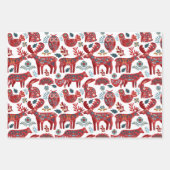 Woodland Animals Scandinavian Folk Art Christmas Geschenkpapier Set (Vorderseite 2)