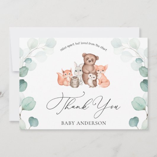 Woodland Animals Showdown by Mail Danke Postcard Karte (Vorderseite)